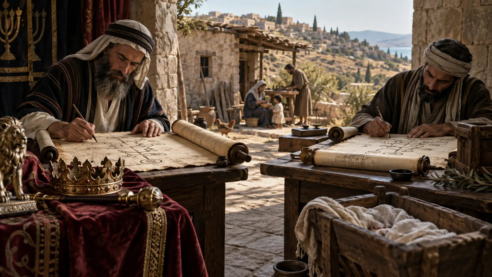 Matthew and Luke use genealogies to make theological and historical claims about Jesus. Several harmonizations have been proposed, but the texts themselves do not explain the divergence explicitly.