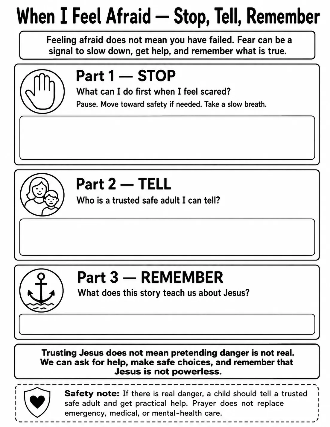 When I Feel Afraid — Stop, Tell, Remember