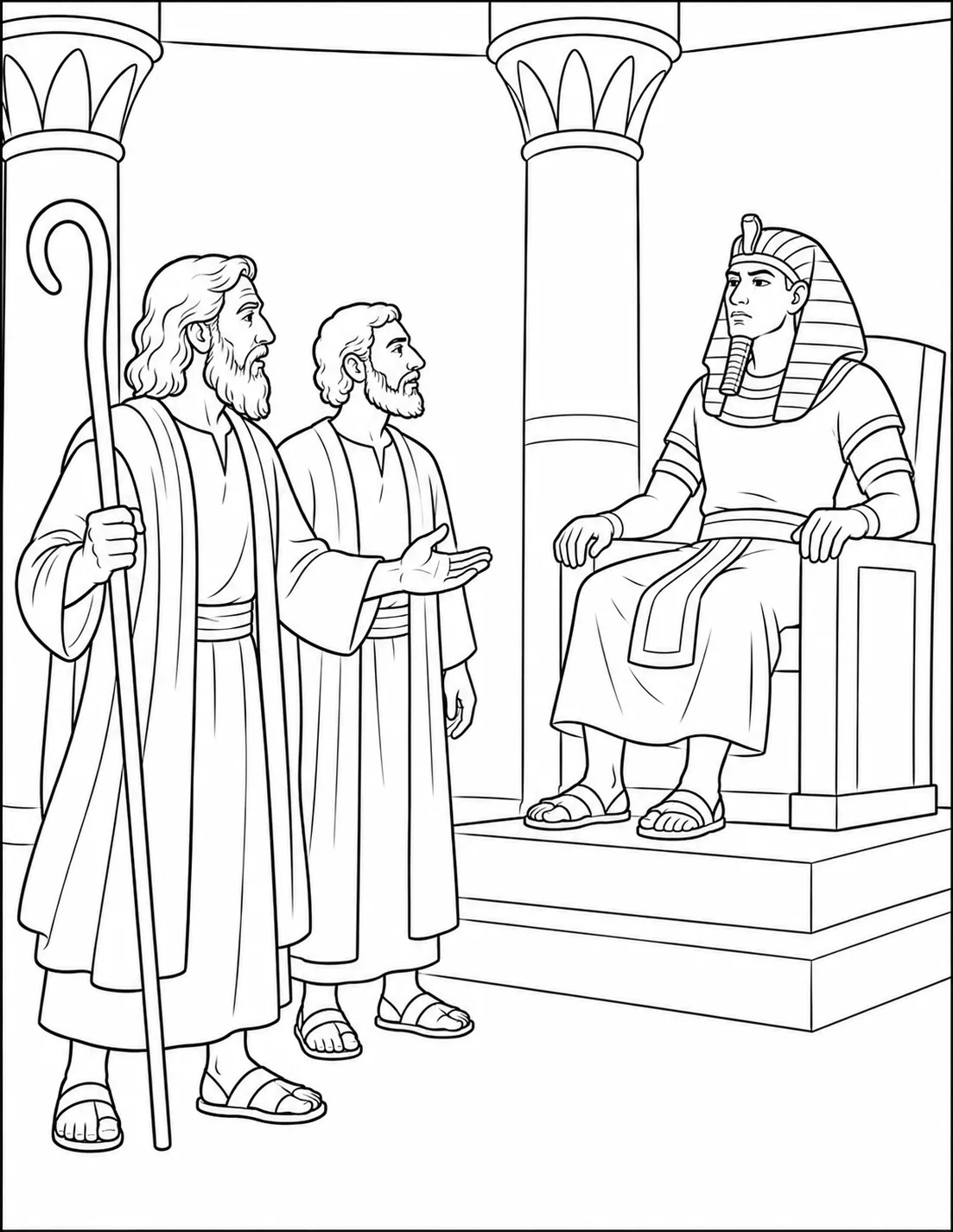 Moses and Aaron Stand Before Pharaoh