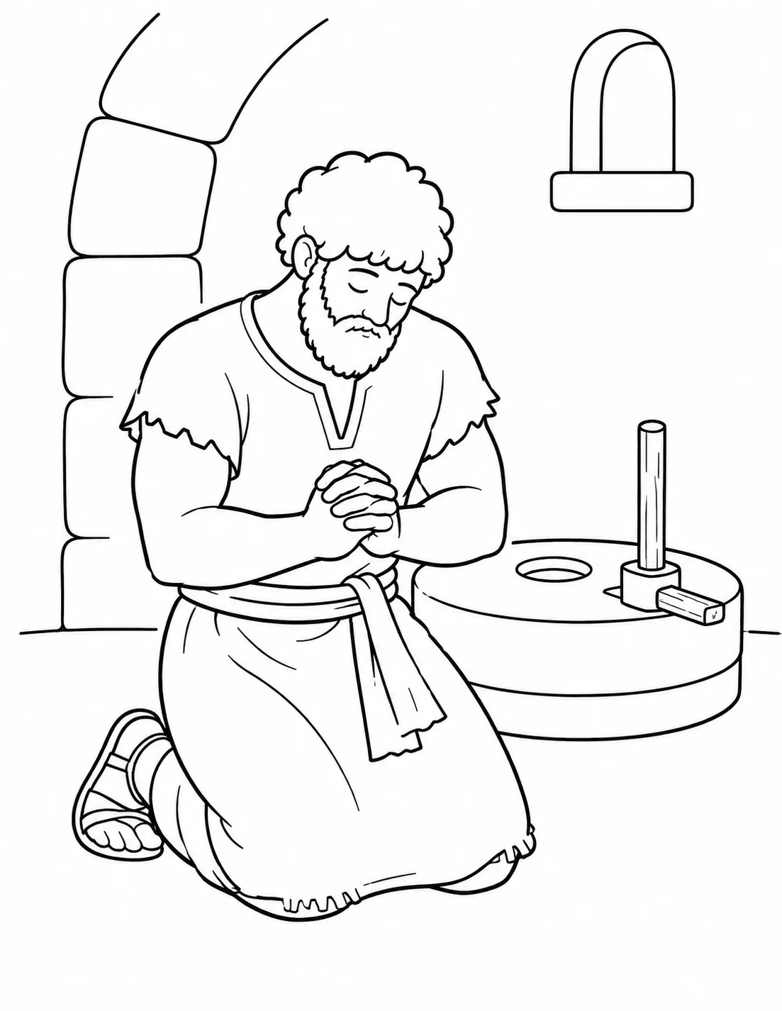 Sansón ora pidiendo la ayuda de Dios