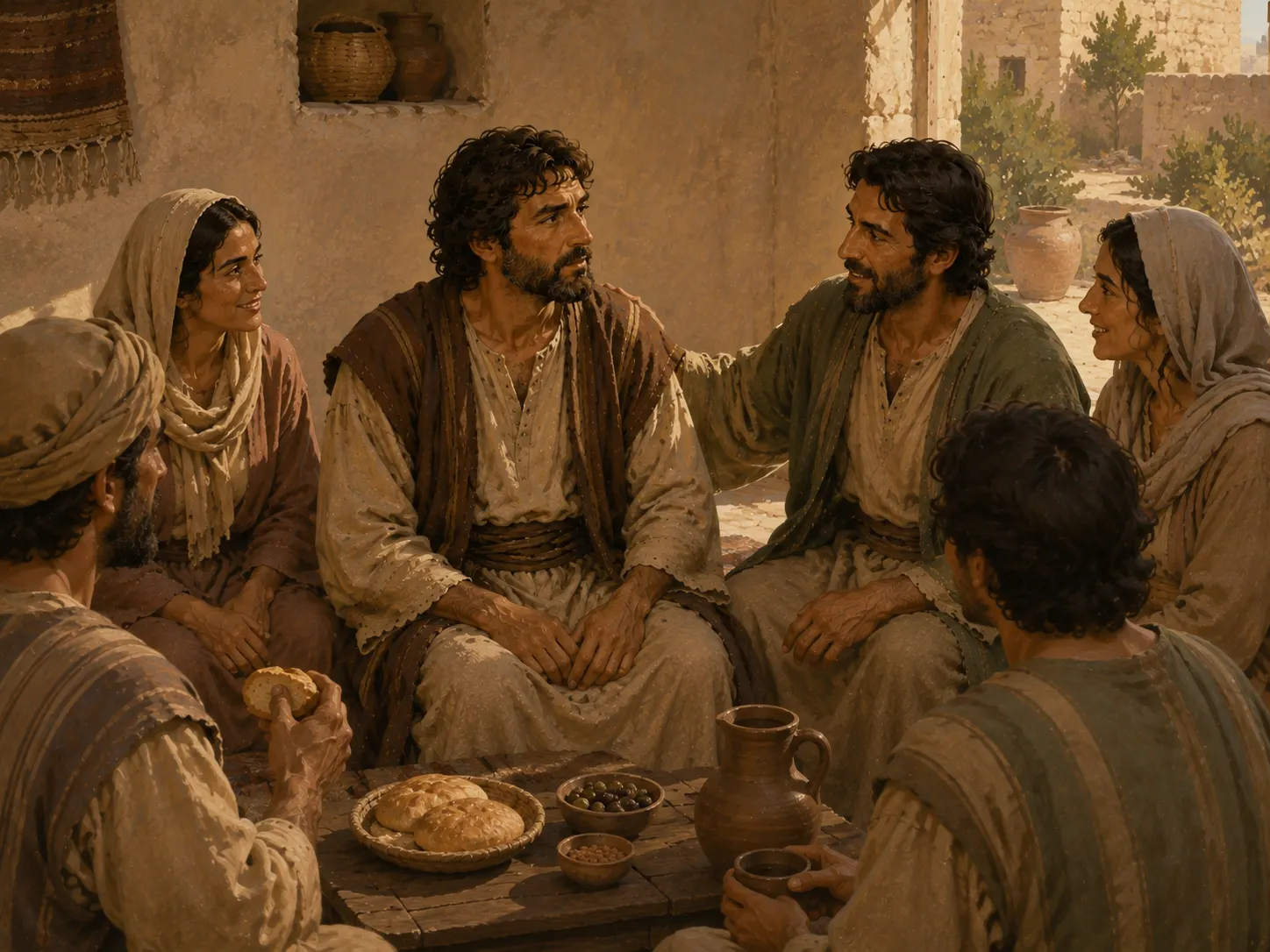 Saulo es recibido entre los creyentes en Damasco cuando comienza su nueva vida siguiendo a Jesús.