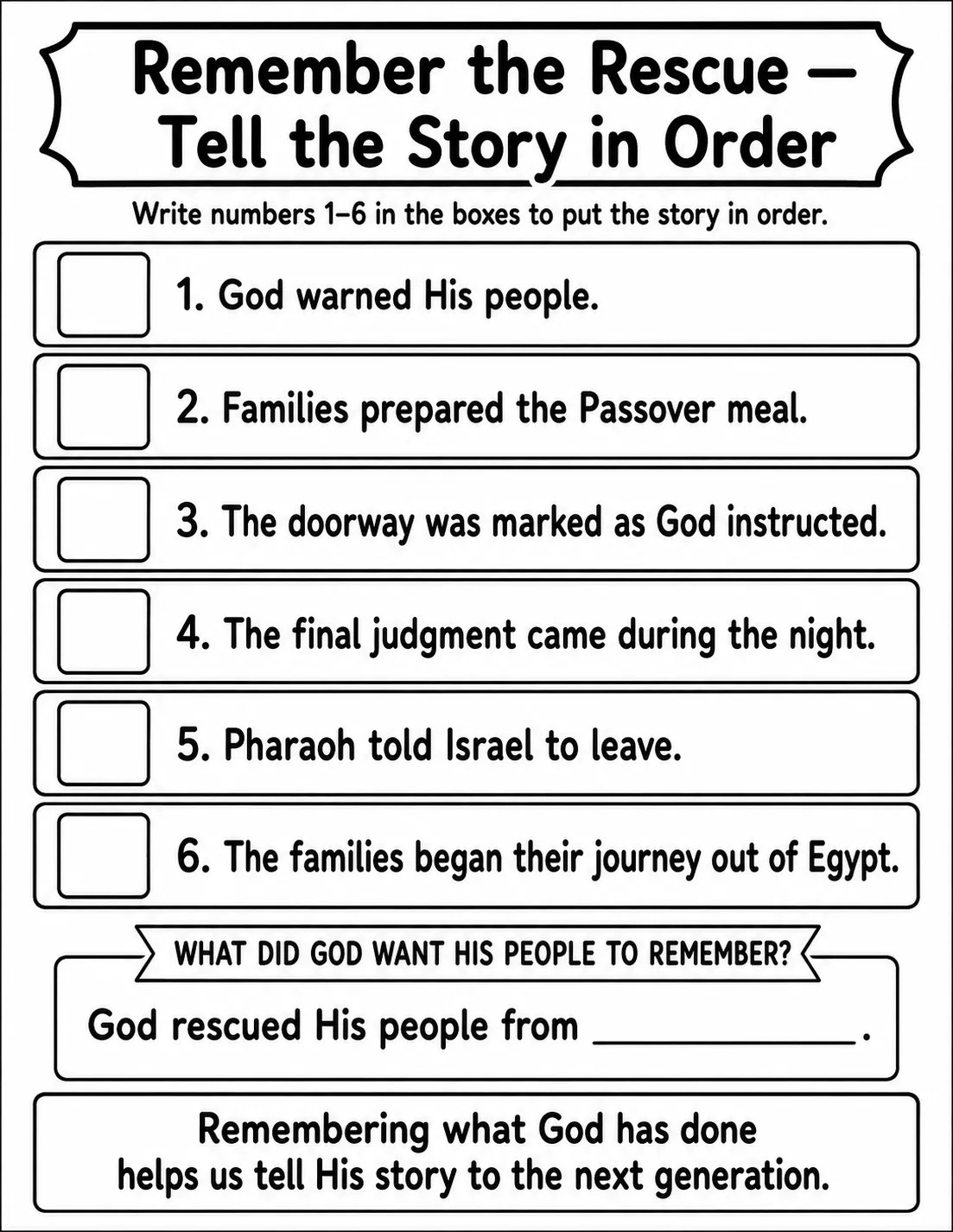 Remember the Rescue — Tell the Story in Order
